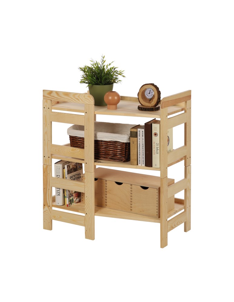 Startseite - HOLZREGAL Kiefer Eckregal Modulregal BERDO RR2_NW1 (82,4x72x44,8 cm ), 3 Böden, unbehandelt - product new.modo24.de 1