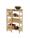 HOLZREGAL Kiefer Eckregal Modulregal BERDO RR2_NW2 (120,8x72x44,8 cm ), 4 Böden, unbehandelt