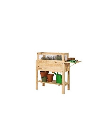 Hochbeet Treibbeet Frühbeet Kräutergewächshaus mit Tischplatte u.Minigewächshaus OBL_37X80_NADPBK1, unbehandelt