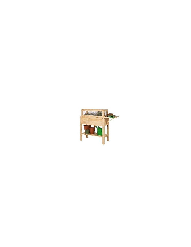 Blumenkasten und Hochbeete - Hochbeet Treibbeet Frühbeet Kräutergewächshaus mit Tischplatte u.Minigewächshaus OBL_37X80_NADPBK1, unbehandelt - produkt new.modo24.de 1