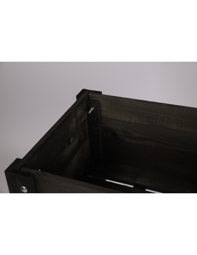 Blumenkasten und Hochbeete - Hochbeet Treibbeet Frühbeet Kräutergewächshaus mit Tischplatte  OBL_37X80_BLDBK1,  geölt SCHWARZ - product new.modo24.de 5