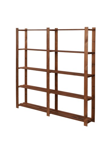 Holzregal 5 Böden 170x170x28 cm, B02R_170X170X28_R0F1, gebeizt in BRAUN