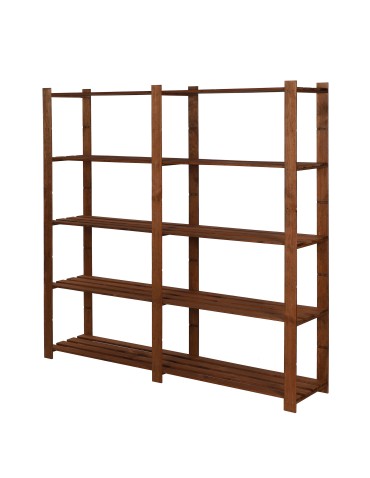 Holzregal 5 Böden 170x170x38cm, B03R_170X170X38_R0F1, gebeizt BRAUN