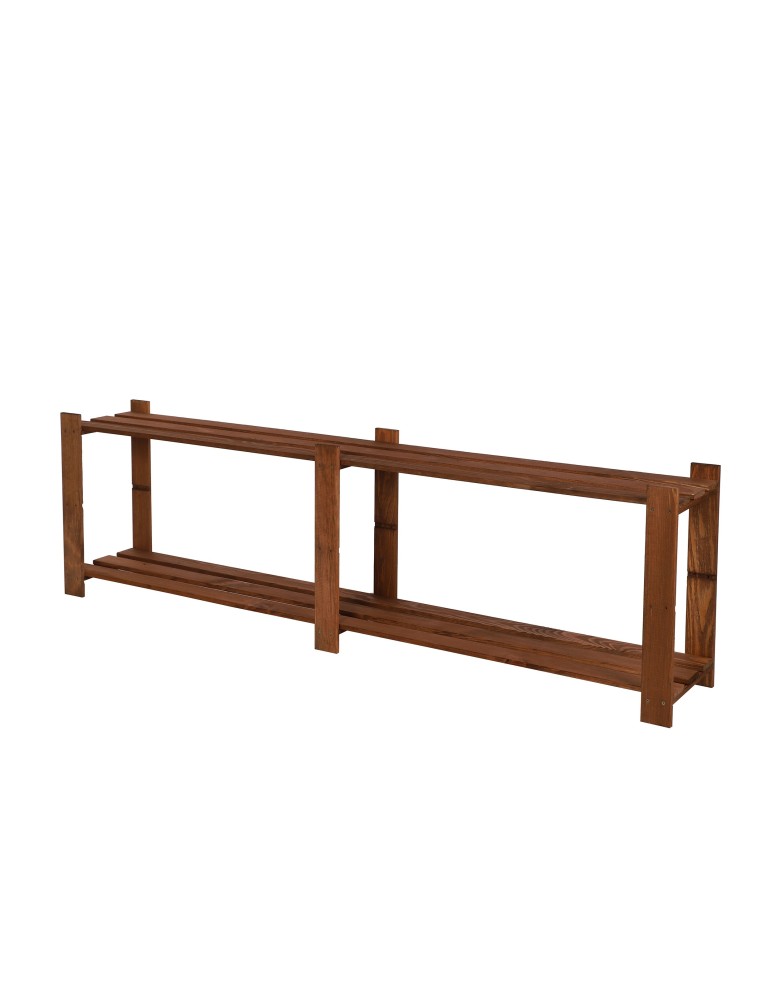 Speisekammer-Regale - Holzregal 2 Böden 50x170x28 cm, B04R_050X170X28_R0F1, gebeizt BRAUN - product new.modo24.de 1