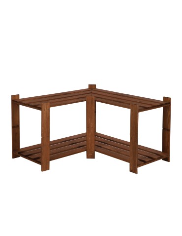 Holzregal 2 Böden 50x85x38 cm, B09R_050X085X38_R0F1, gebeizt in  BRAUN