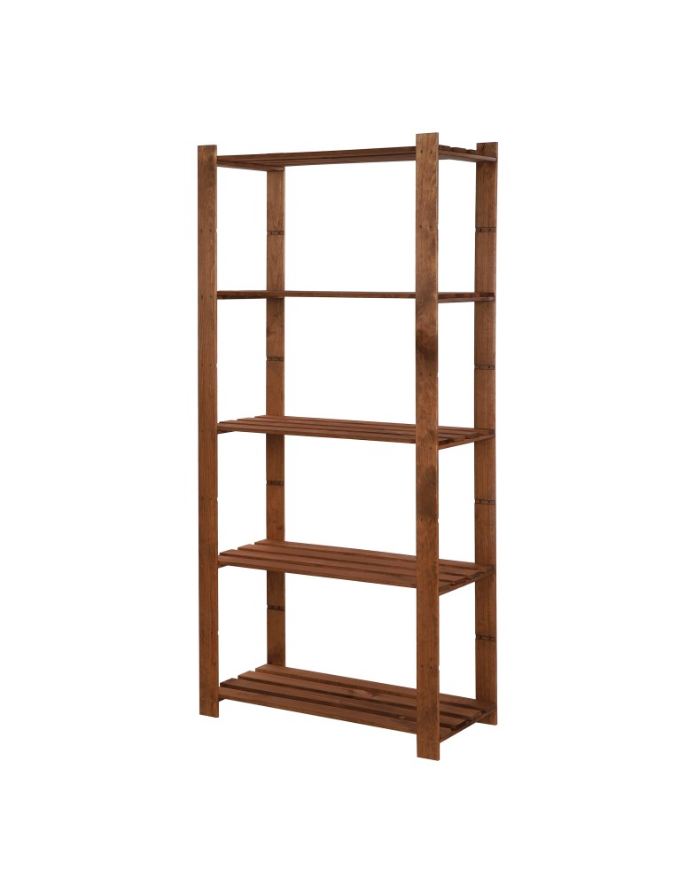 Speisekammer-Regale - Holzregal 5 Böden 170x80x38 cm, B24R_170X080X38_R0F1, gebeizt in BRAUN - product new.modo24.de 1