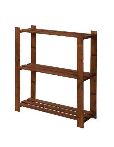 Holzregal 3 Böden 90x80x28 cm, B26R_090X080X28_R0F1, gebeizt in BRAUN