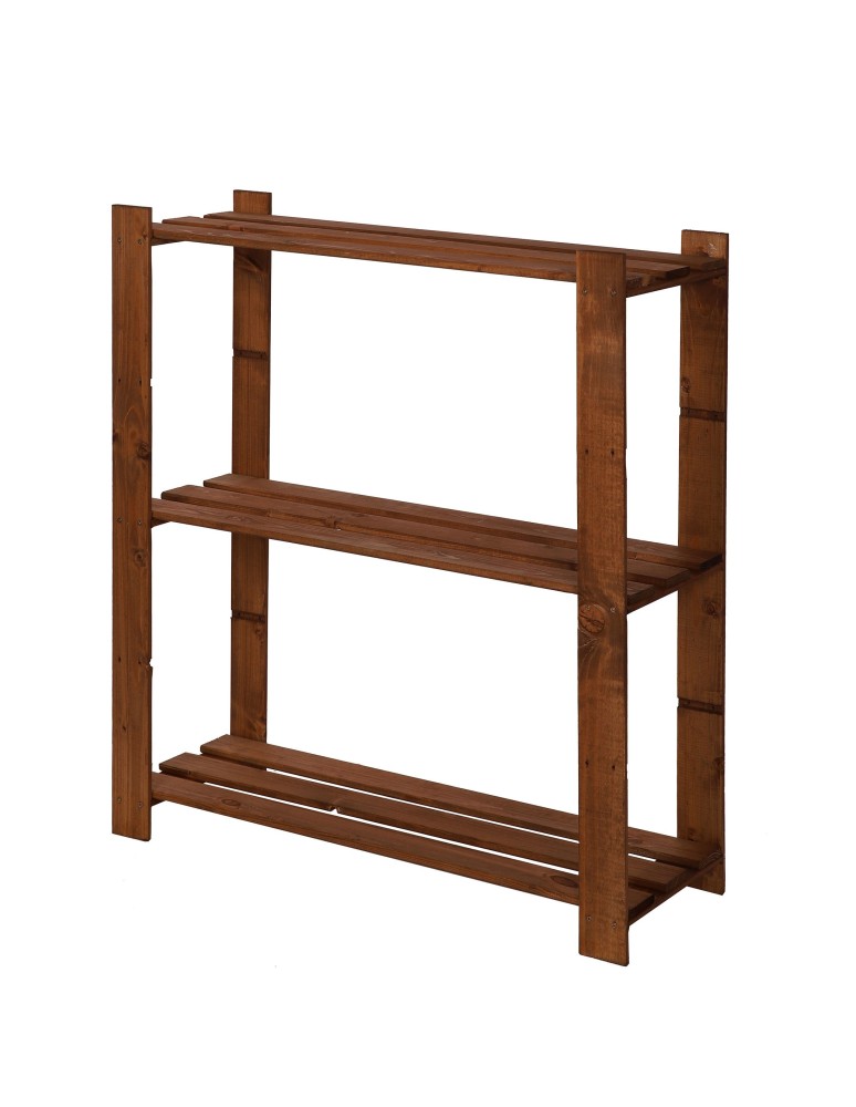 Speisekammer-Regale - Holzregal 3 Böden 90x80x28 cm, B26R_090X080X28_R0F1, gebeizt in BRAUN - product new.modo24.de 1