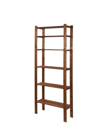 Holzregal 6 Böden 200x80x28 cm, B27R_200X080X28_R0F1, gebeizt in BRAUN