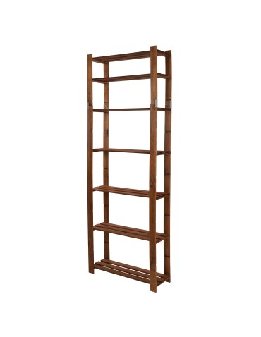 Holzregal 7 Böden 220x80x28 cm, B28R_220X080X28_R0F1, gebeizt in  BRAUN