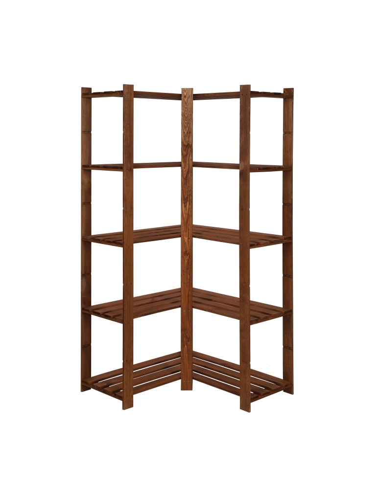 Speisekammer-Regale - Holzregal 5 Böden, 170x80x38 cm, B20R_170X085X85_R0F1, gebeizt in BRAUN - product new.modo24.de 1