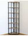 Dedal-7W_B Eckregal 210x56x56  / 7 Böden / Farbe: SCHWARZ