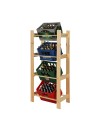 Kistenständer, Holzständer, Holzkastenregal, 4-Ebenen Regal, RSS_149X70X39_4_NAK1, unbehandelt