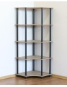 Dedal-5W_B Eckregal 142x56x56 / 5 Böden /Farbe: SCHWARZ
