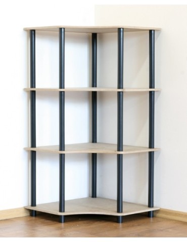 Dedal-4W_B Eckregal 108x56x56 / 4 Böden / Farbe: SCHWARZ