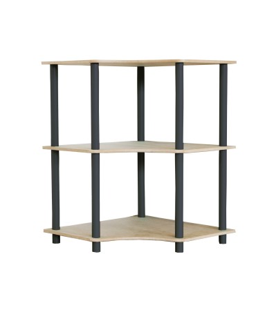 Dedal-3W_B Eckregal 74x56x56cm / 3 Böden / Farbe: SCHWARZ