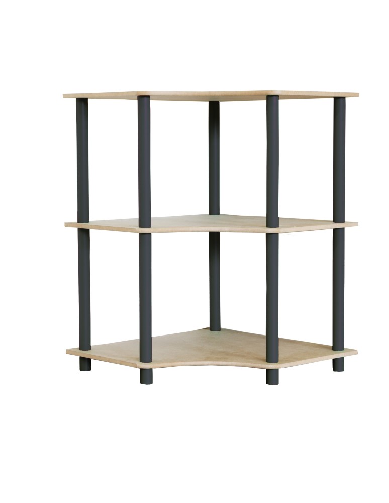 Büroregale - Dedal-3W_B Eckregal 74x56x56cm / 3 Böden / Farbe: SCHWARZ - product new.modo24.de 1