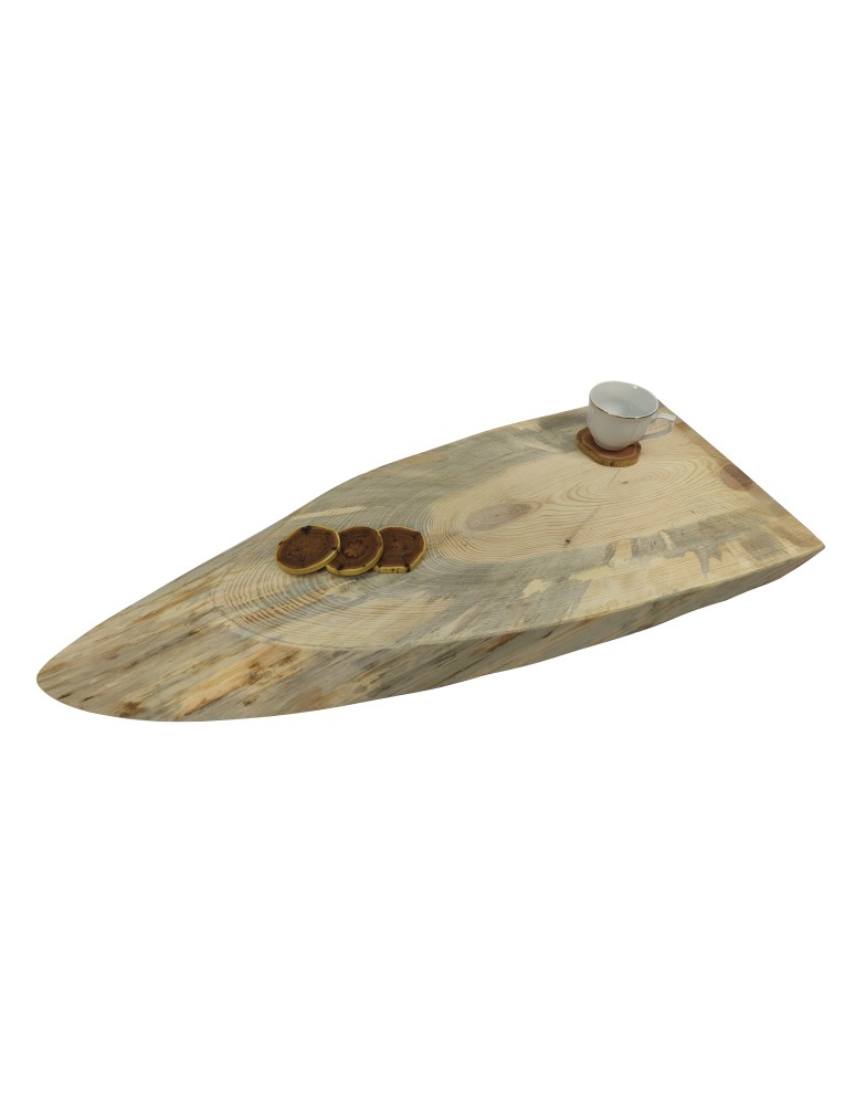 HOLZSCHEIBEN - Baumscheibe Tischplatte Holzscheibe ohne Rinde geschliffen , Länge 102 cm, Breite 40 cm, Dicke 6 cm, 154733/KIEFER - product new.modo24.de 1