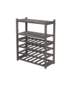 Holzregal Serie LSR ( 85,8 x70x33 cm) , 6 Böden (P2, W4) /Kiefernholz gebeizt in GRAU