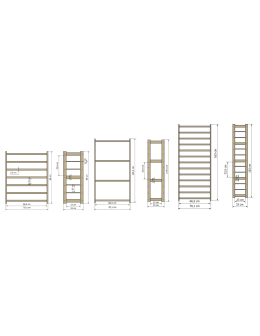 Holzregal Serie LSR ( 85,8 x70x33 cm) , 6 Böden (P2, W4) / Kiefernholz gebeizt in BRAUN - product 2