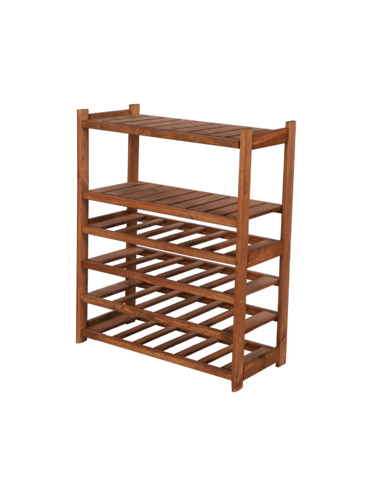 Serie LSR - Holzregal Serie LSR ( 85,8 x70x33 cm) , 6 Böden (P2, W4) / Kiefernholz gebeizt in BRAUN - product new.modo24.de 1