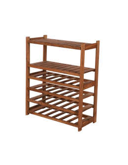 Holzregal Serie LSR ( 85,8 x70x33 cm) , 6 Böden (P2, W4) / Kiefernholz gebeizt in BRAUN