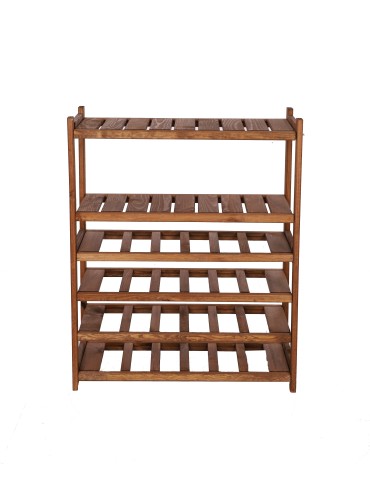 Serie LSR - Holzregal Serie LSR ( 85,8 x70x33 cm) , 6 Böden (P2, W4) / Kiefernholz gebeizt in BRAUN - product 3