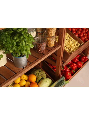 Serie LSR - Holzregal Serie LSR ( 85,8 x70x33 cm) , 6 Böden (P2, W4) / Kiefernholz gebeizt in BRAUN - product 5