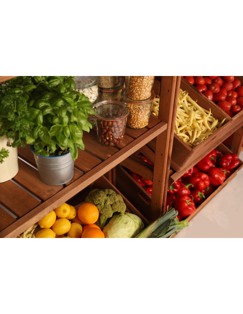 Serie LSR - Holzregal Serie LSR ( 85,8 x70x33 cm) , 6 Böden (P2, W4) / Kiefernholz gebeizt in BRAUN - product new.modo24.de 5