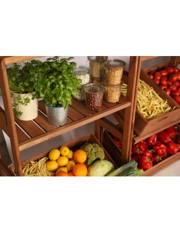 Serie LSR - Holzregal Serie LSR ( 85,8 x70x33 cm) , 6 Böden (P2, W4) / Kiefernholz gebeizt in BRAUN - product 8