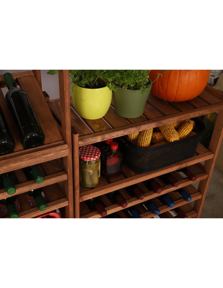 Serie LSR - Holzregal Serie LSR ( 85,8 x70x33 cm) , 6 Böden (P2, W4) / Kiefernholz gebeizt in BRAUN - product new.modo24.de 10