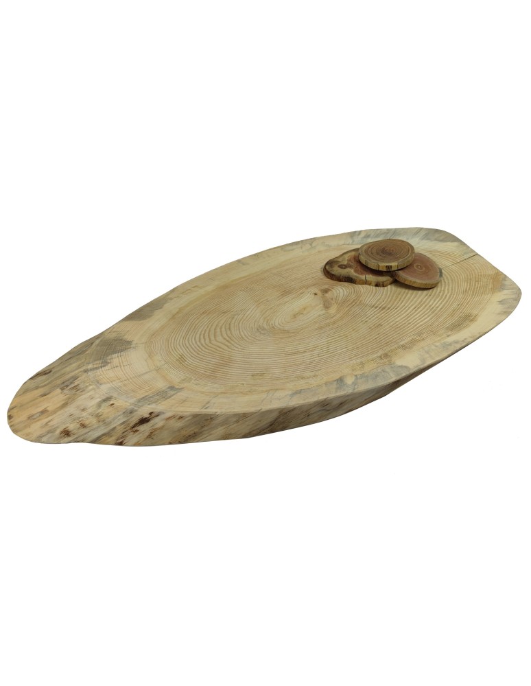 Holzplatten - Baumscheibe Tischplatte  ohne Rinde geschliffen , Oval, 78 cmx 32 cm x 4 cm, 141435/KIEFER, UNIKAT - product new.modo24.de 1