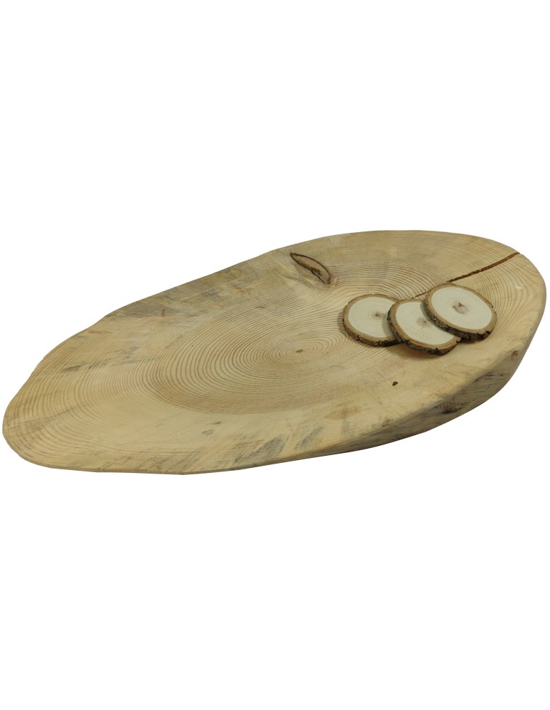 Holzplatten - Baumscheibe Tischplatte  ohne Rinde geschliffen , Oval, 70 cmx 33 cm x 4 cm, 142302/KIEFER, UNIKAT - product new.modo24.de 1