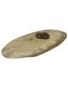 Baumscheibe Tischplatte  ohne Rinde geschliffen, Oval, 89 cmx 28 cm x 4,5 cm, 142927/KIEFER, UNIKAT