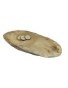Baumscheibe Tischplatte  ohne Rinde geschliffen, Oval, 85 cmx 31 cm x 5 cm, 153516/KIEFER, UNIKAT