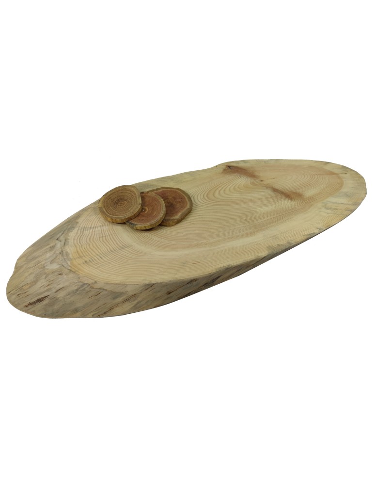 Holzplatten - Baumscheibe Tischplatte  ohne Rinde geschliffen, Oval, 82 cmx 27 cm x 4,5 cm, 160623/KIEFER, UNIKAT - product new.modo24.de 1