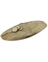 Baumscheibe Tischplatte  ohne Rinde geschliffen, Oval, 85 cm x 28 cm x 4,5 cm, 160922/KIEFER, UNIKAT