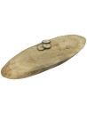 Baumscheibe Tischplatte  ohne Rinde geschliffen, Oval, 30-35 cm x 85-90 cm x 4,5 cm, 093954/KIEFER, UNIKAT