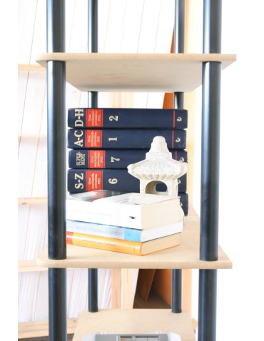 Büroregale - Dedal-7N_ B  Rohrregal 210x80x33 / 7 Böden / Farbe: SCHWARZ - product 5
