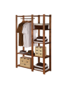 Kleiderschrank Garderobe 5 Böden 170x110x38 cm,  B25R_170X110X38_R0F1, gebeizt in Braun