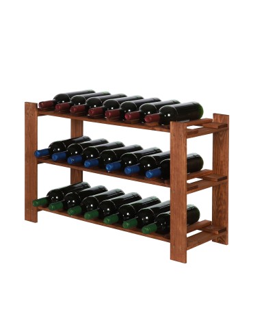 Weinregal Serie B Flaschenregal  3 Böden, 50x80x28 cm, B22R_050X080X28_R0F1, gebeizt in Braun