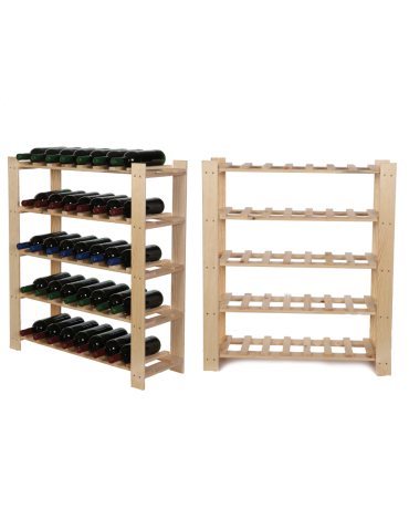Weinregal Serie B Flaschenregal  5 Böden, 90x80x28 cm, B22R_090X080X28_N0F1, Unbehandelt - product 2
