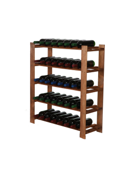 Weinregal Serie B Flaschenregal  5 Böden, 90x80x28 cm, B22R_090X080X28_R0F1, gebeizt in Braun