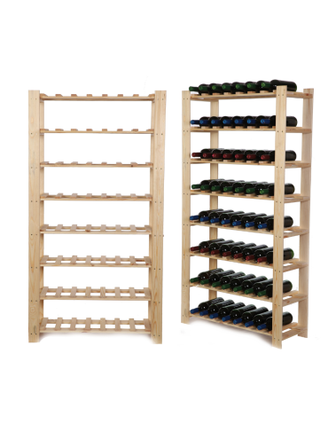 Weinregal Serie B Flaschenregal  8 Böden, 150x80x28 cm, B22R_150X080X28_N0F1, Unbehandelt