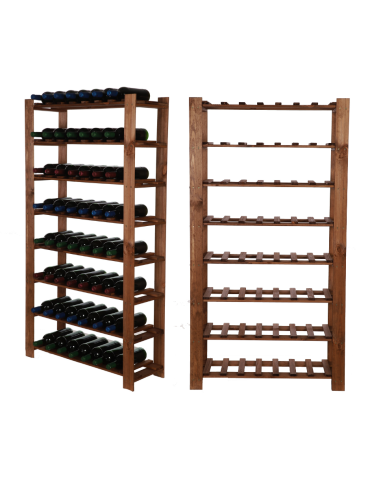 Weinregal Serie B Flaschenregal  8 Böden, 150x80x28 cm, B22R_150X080X28_R0F1, gebeizt in Braun