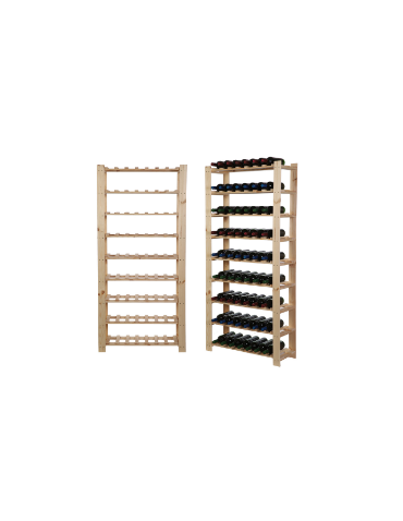 Weinregal Serie B Flaschenregal  9 Böden, 170x80x28 cm, B22R_170X080X28_N0F1, unbehandelt
