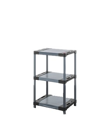 Plastikregal Kunststoffregal Steckregal  JUPITER-3_060_SZAR (98x60x46), 3 Böden, GRAU