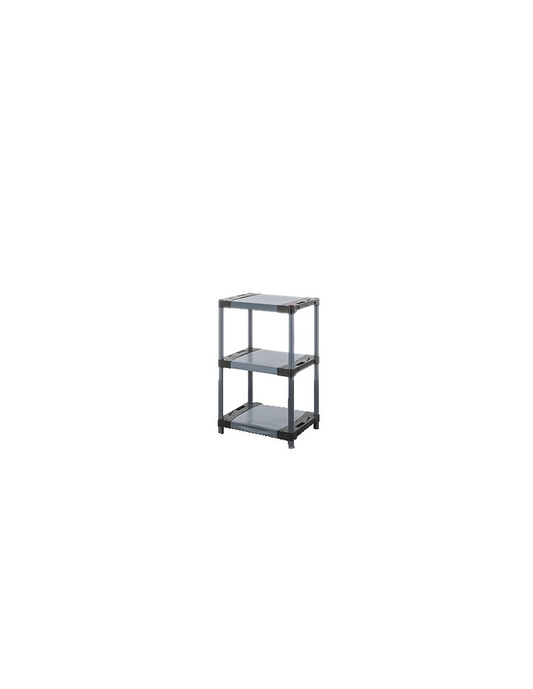 Kellerregale/Garagenregale - Plastikregal Kunststoffregal Steckregal  TYTAN-3_060_SZAR (98x60x46), 3 Böden, GRAU - product new.modo24.de 1