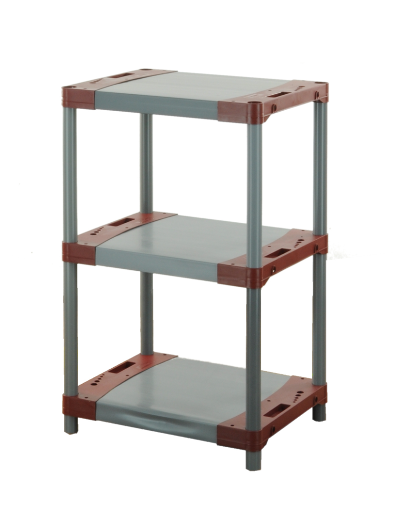 Kellerregale/Garagenregale - Plastikregal Kunststoffregal Steckregal  TYTAN-3_070_CZER (98x70x46), 3 Böden, ROT - product new.modo24.de 1
