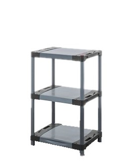 Plastikregal Kunststoffregal Steckregal  TYTAN-3_070_SZAR (98x70x46), 3 Böden, GRAU